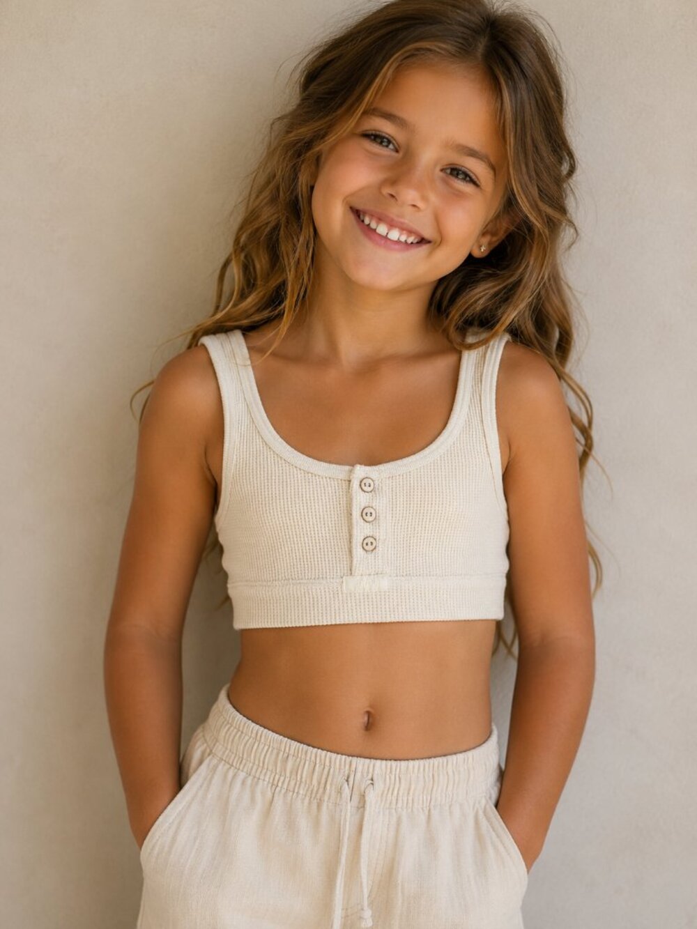 SKIMS Mint Green Waffle Knit Henley Bralette Crop Top Size Small NWOT's